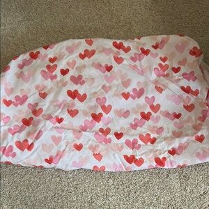 Pottery Barn Kids Heart Crib Sheet in Pink and Red